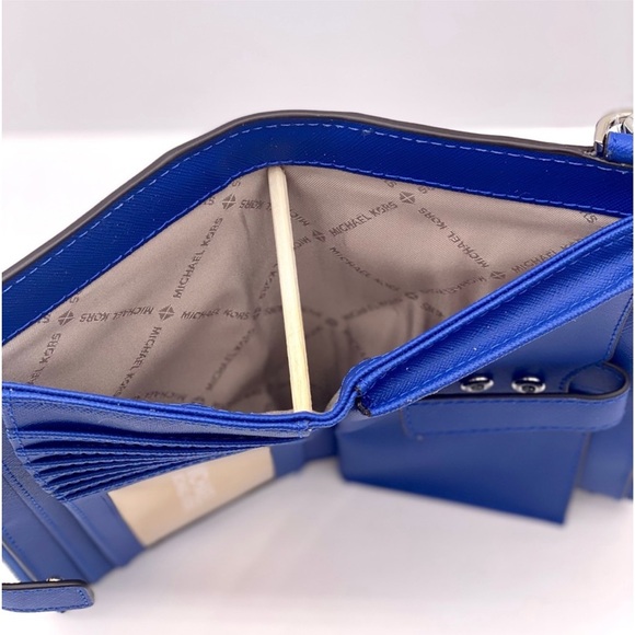 Michael Kors DoubleZip Wallet Wristlet Electric Blue - Picture 6 of 10